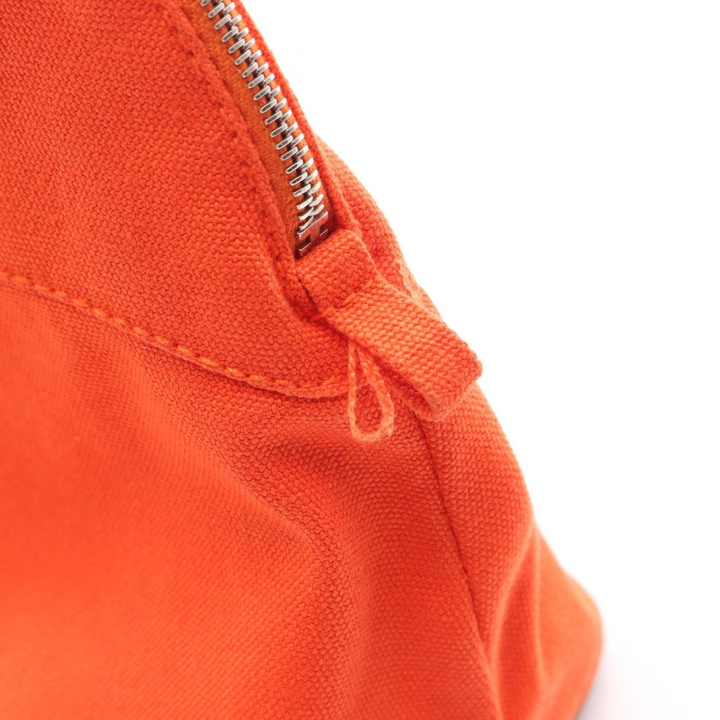 Hermes Pouch Bolide Orange Canvas Leather — view 5