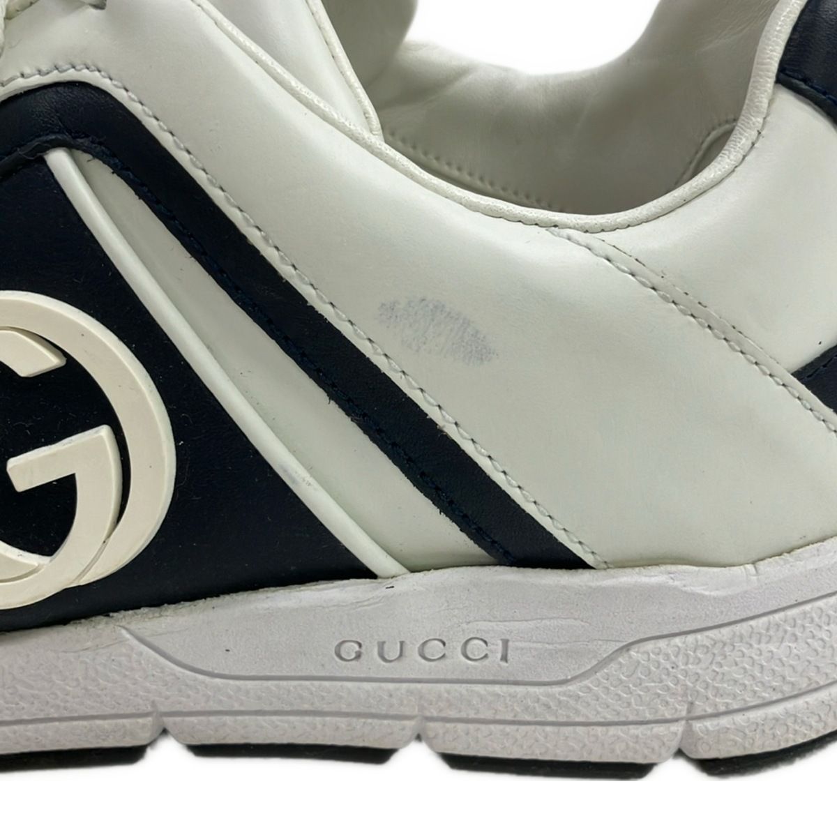 Gucci Sneakers 5.5 White Black Interlocking Leather — view 7
