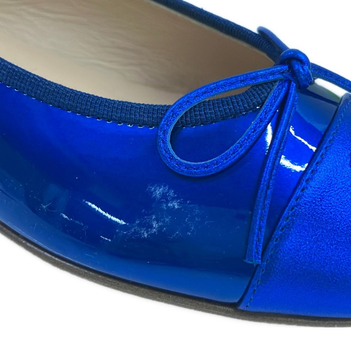 Chanel Flat Shoes 37 C Blue CC Logo Leather — view 8