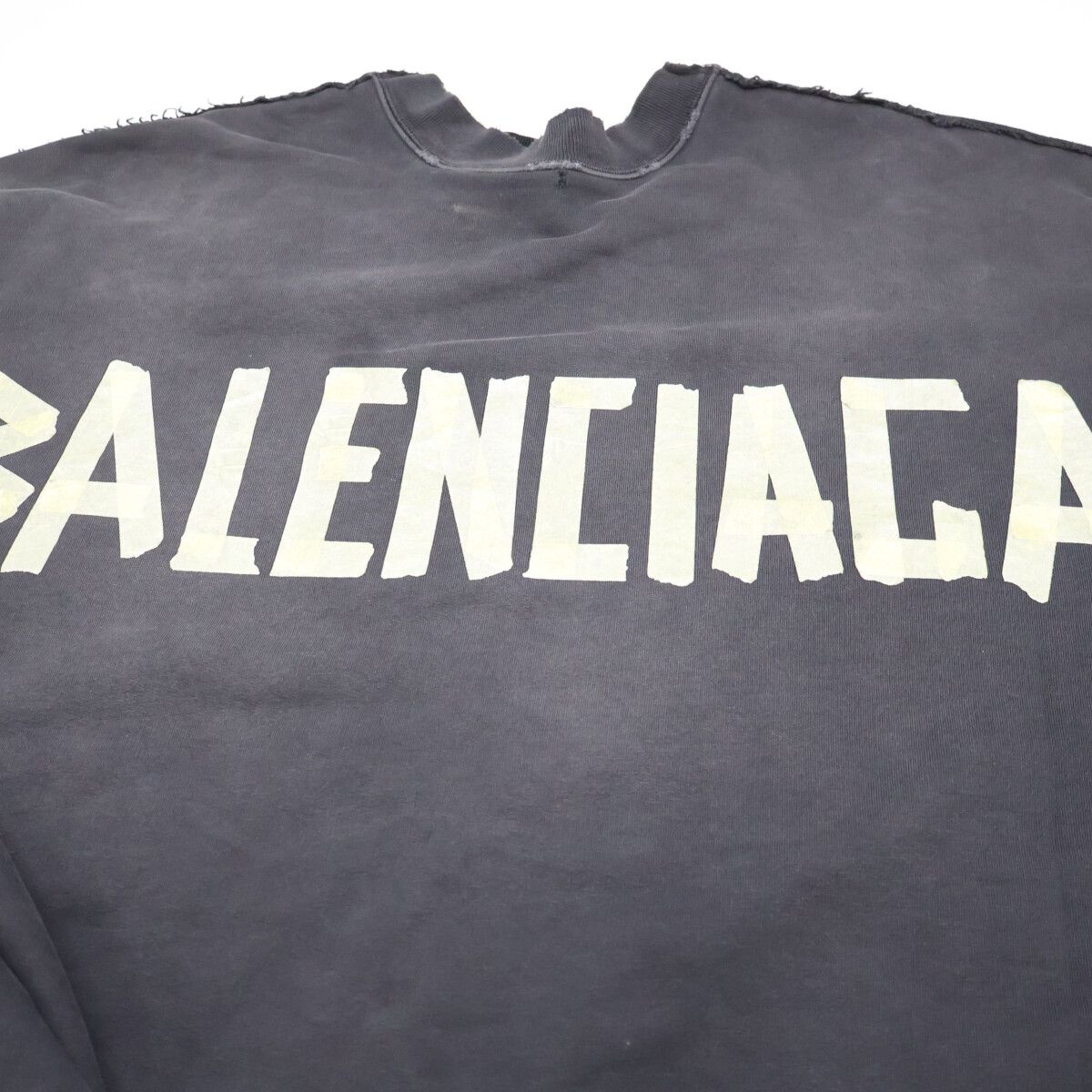 Balenciaga Double Front Crew Distressed Neck Sweatshirt — view 8