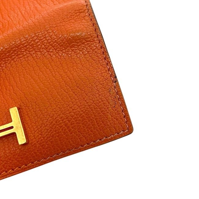 Hermes Key Case Orange Bearn Key Holder Leather Chevre — view 9