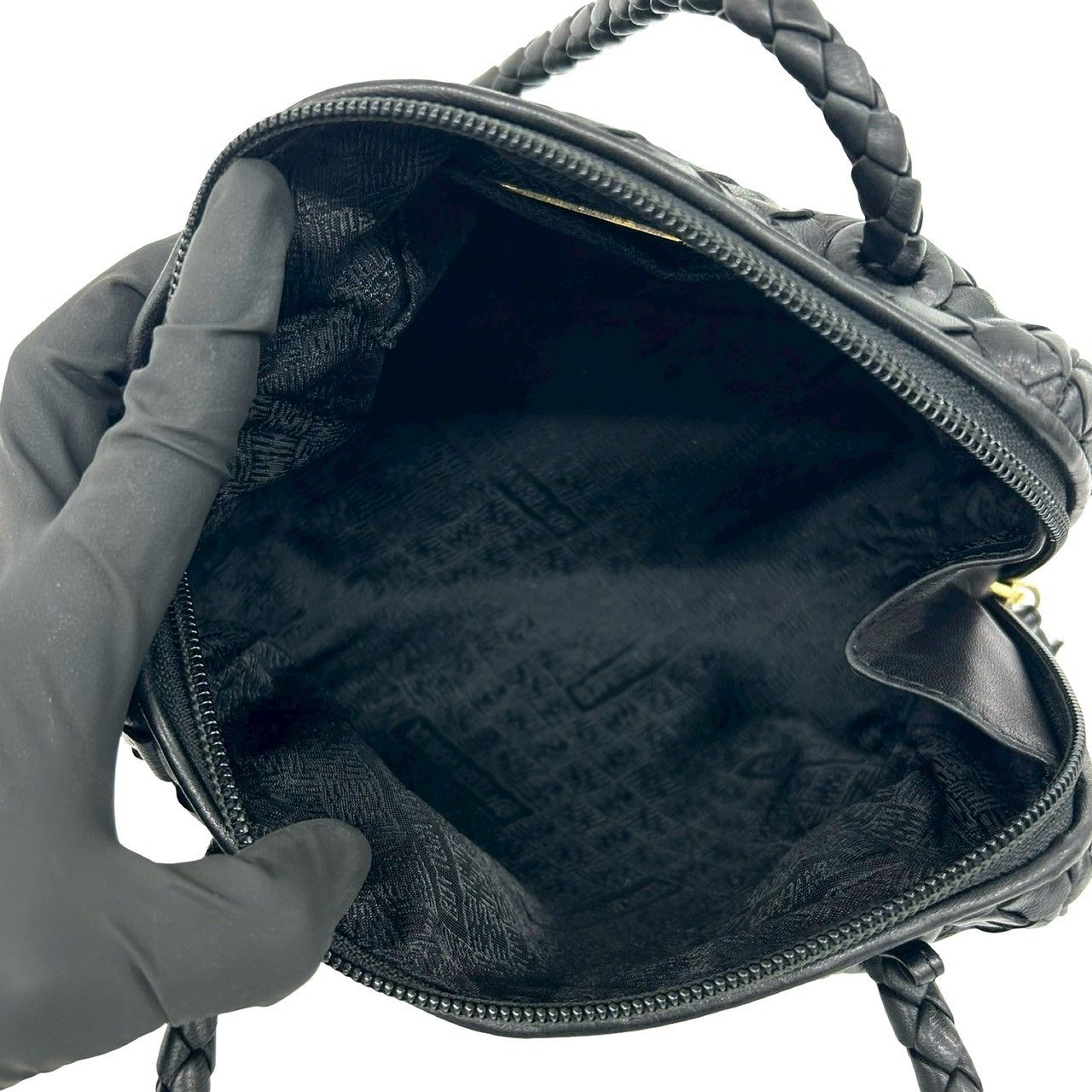 Bottega Veneta Intrecciato Leather 2-Way Mini Shoulder Bag Black — view 9