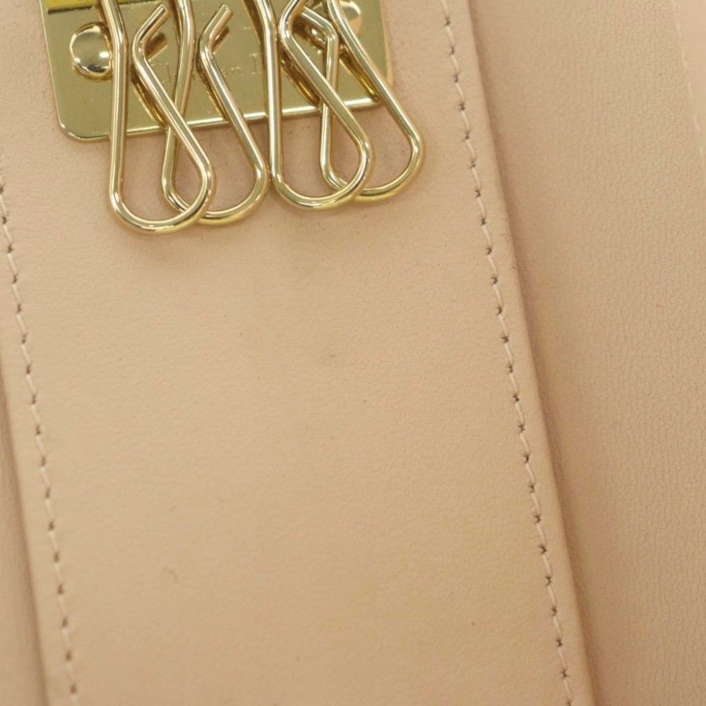 Dior Mydior Aster Cannage Key Case Quadruple Strand Leather Pink Key Holder — view 9