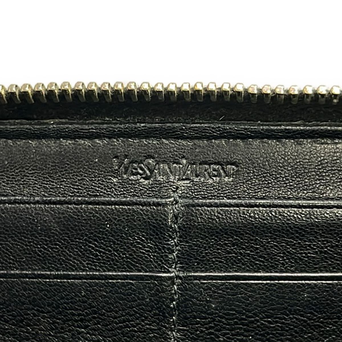Saint Laurent Rive Gauche Wallet Mail Black Zip Around Leather — view 5