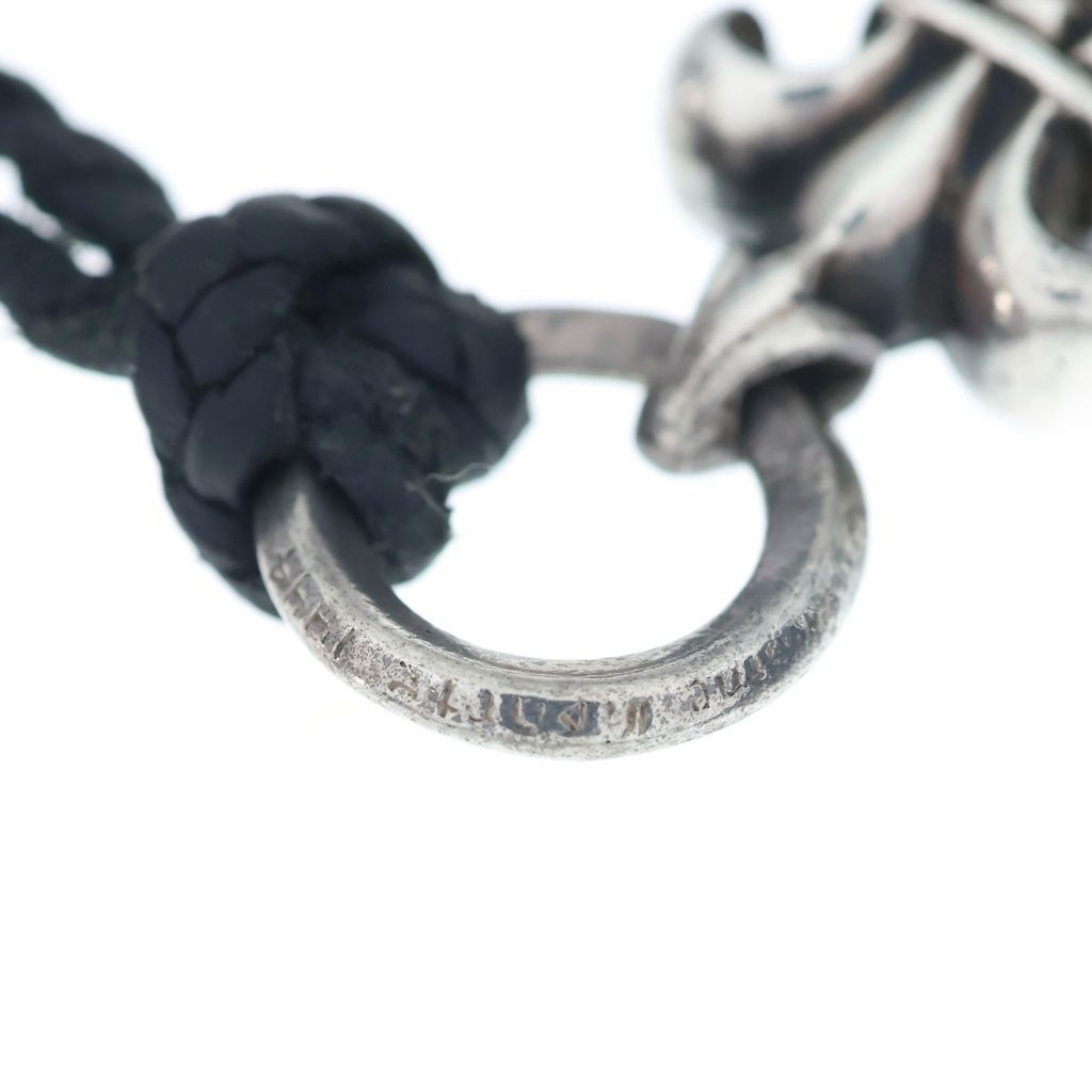 Chrome Hearts Vintage BS Fluer BS Flare Pendant Leather Braid Silver Black — view 6