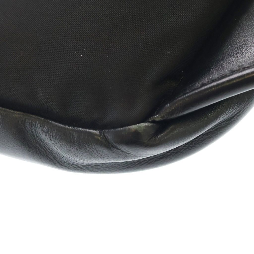 Versace Patch Embroidery Leather Body Back Black Messenger — view 7
