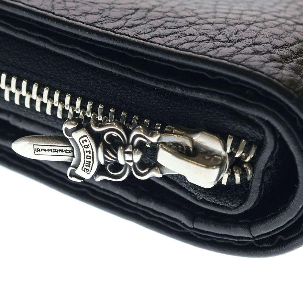 Chrome Hearts SQ Zip Bill Square Zip Leather Wallet Black — view 6