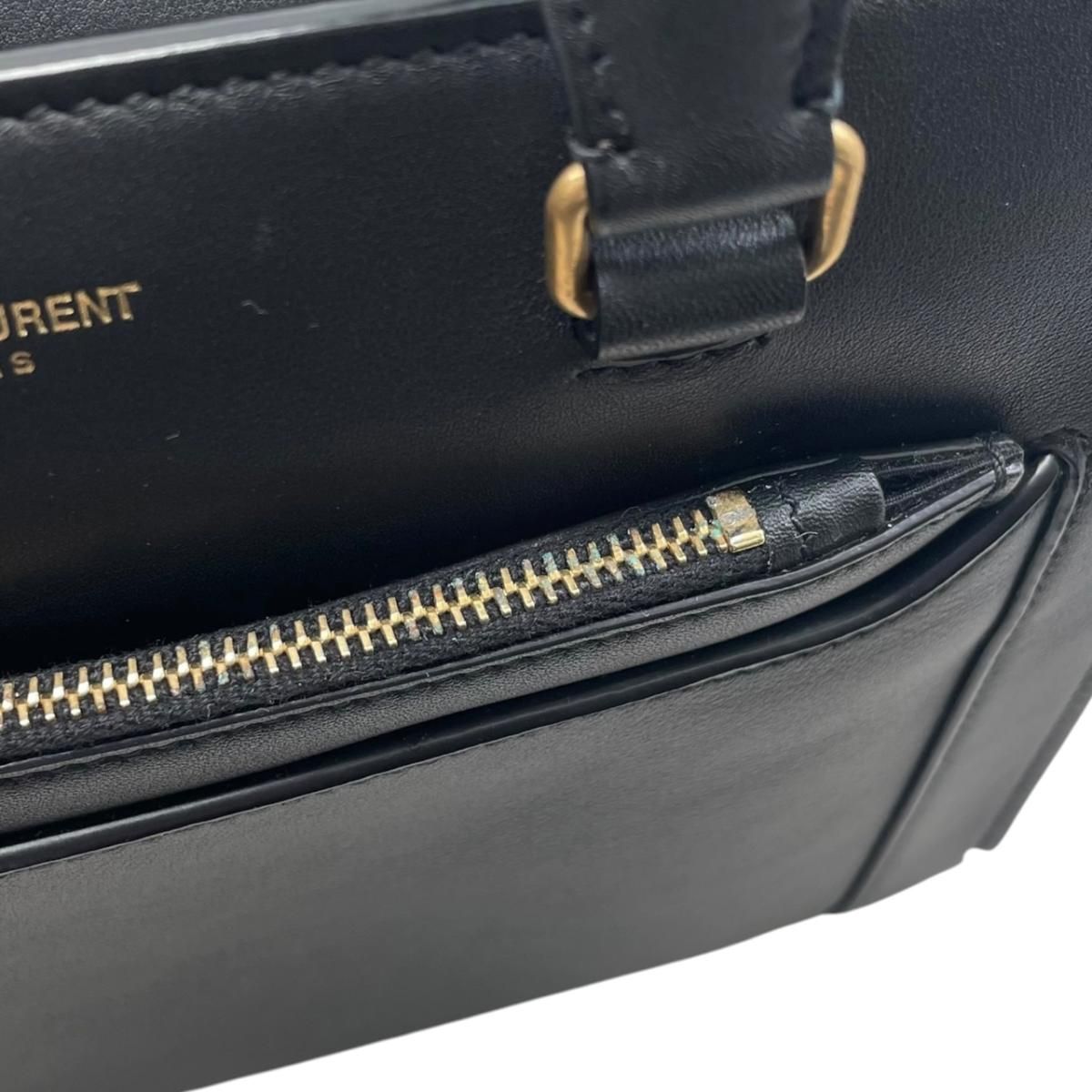 Saint Laurent Shoulder Bag Eastside Small Calf Leather Logo Black Gold — view 9