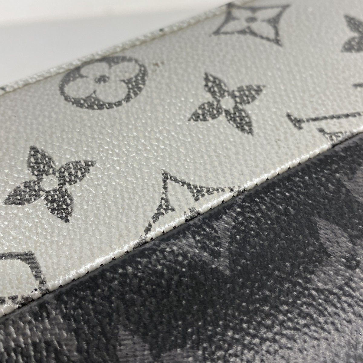 Louis Vuitton Wallet Monogram Eclipse Split Portefeuille Brazza Black Silver — view 9