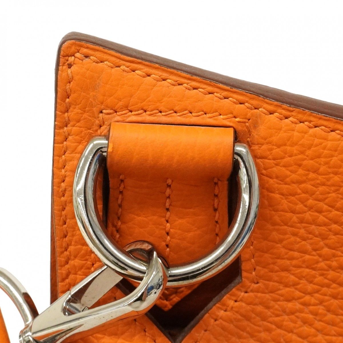 Hermes Shoulder Bag Gipsiere 34 Taurillon Clemence Orange Silver — view 9
