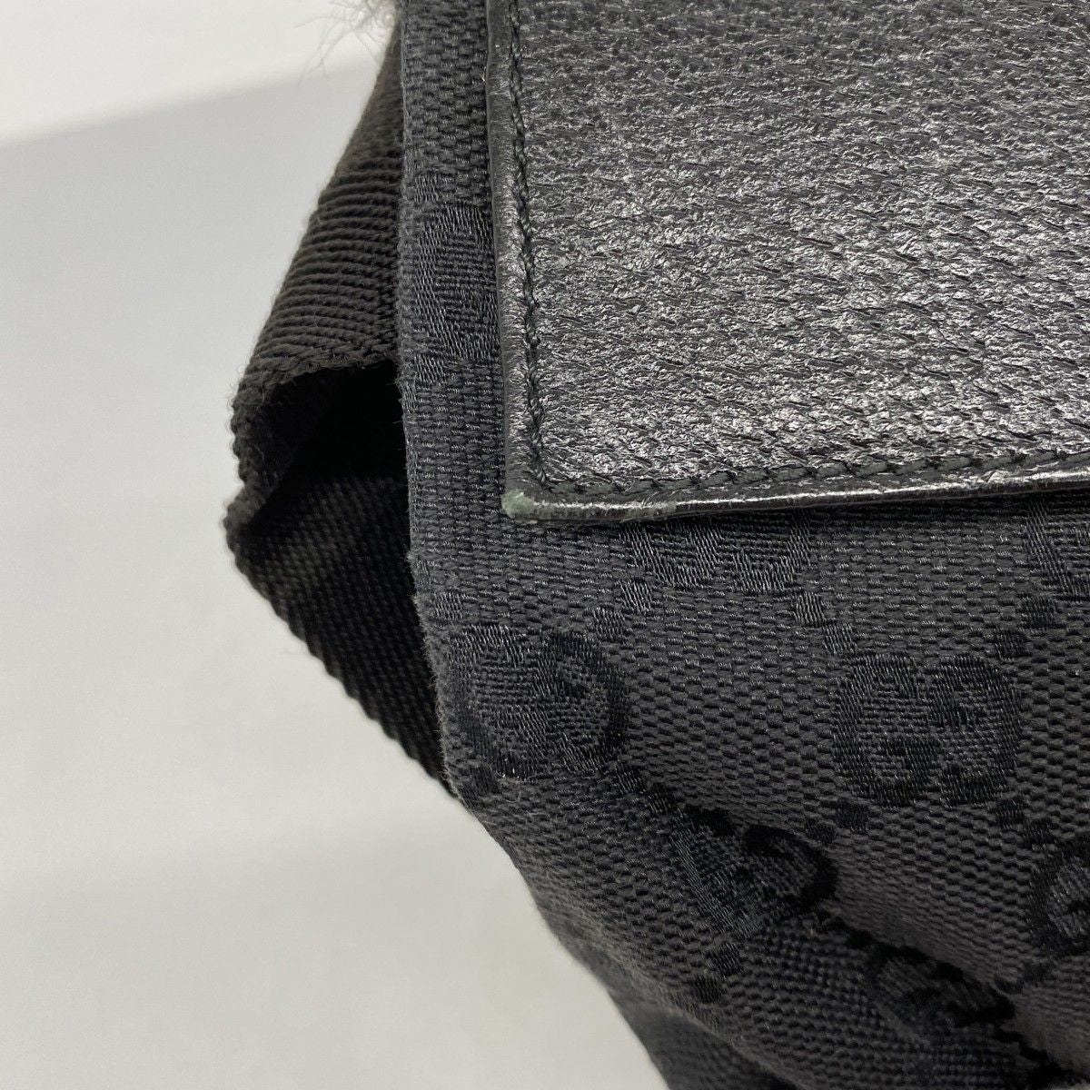 Gucci Waist Bag GG Canvas Black Silver — view 9