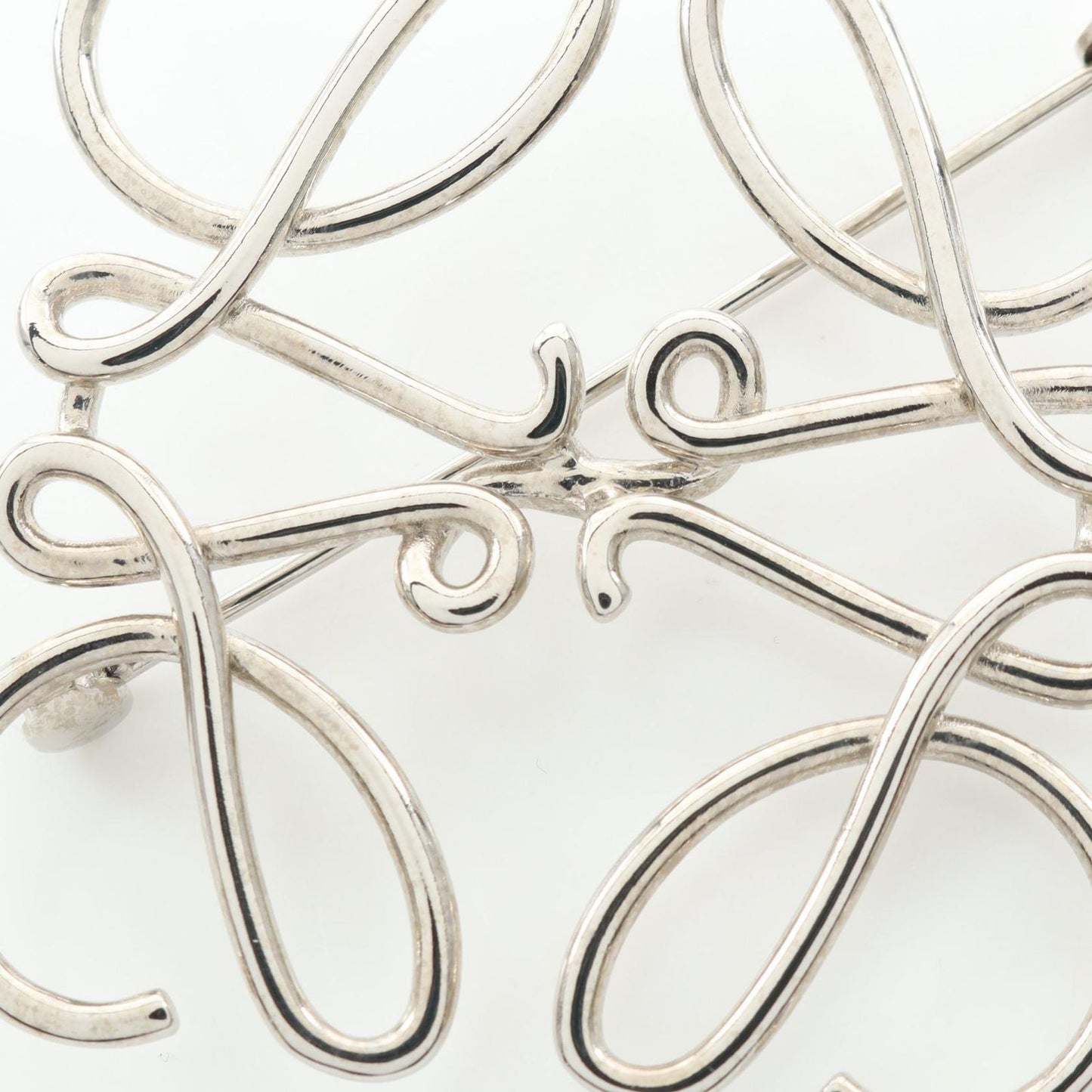 Loewe Bro Anagram Silver Stainless Steel Brooch — view 4