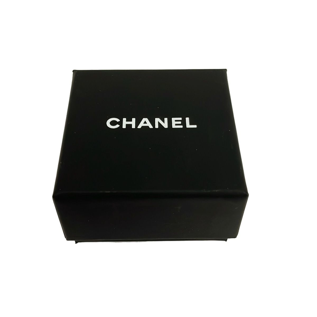 Chanel Earrings CC Logo Champagne Gold White Black External Back — view 4