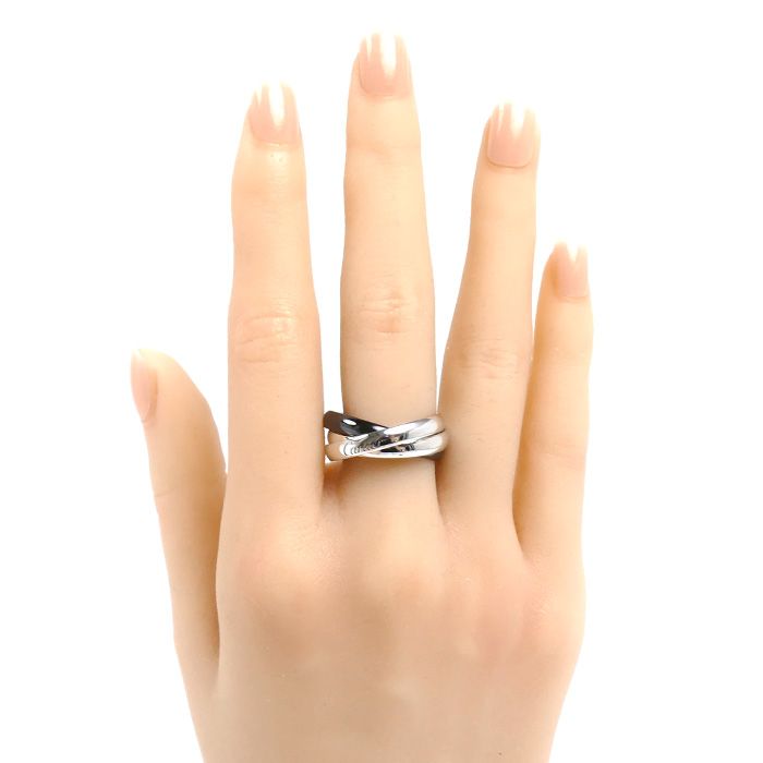 Cartier 18k White Gold Ceramic Trinity Ring — view 6