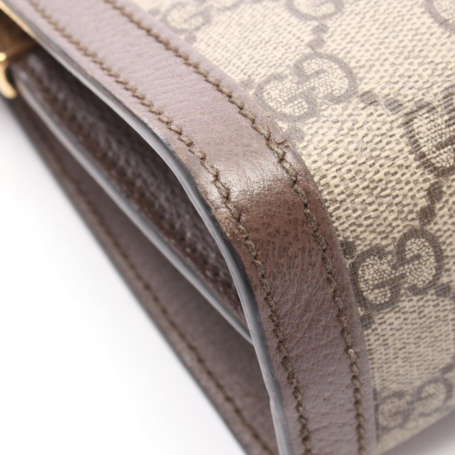 Gucci Shoulder Bag Ophidia GG Spuri Beige Leather Chain — view 9