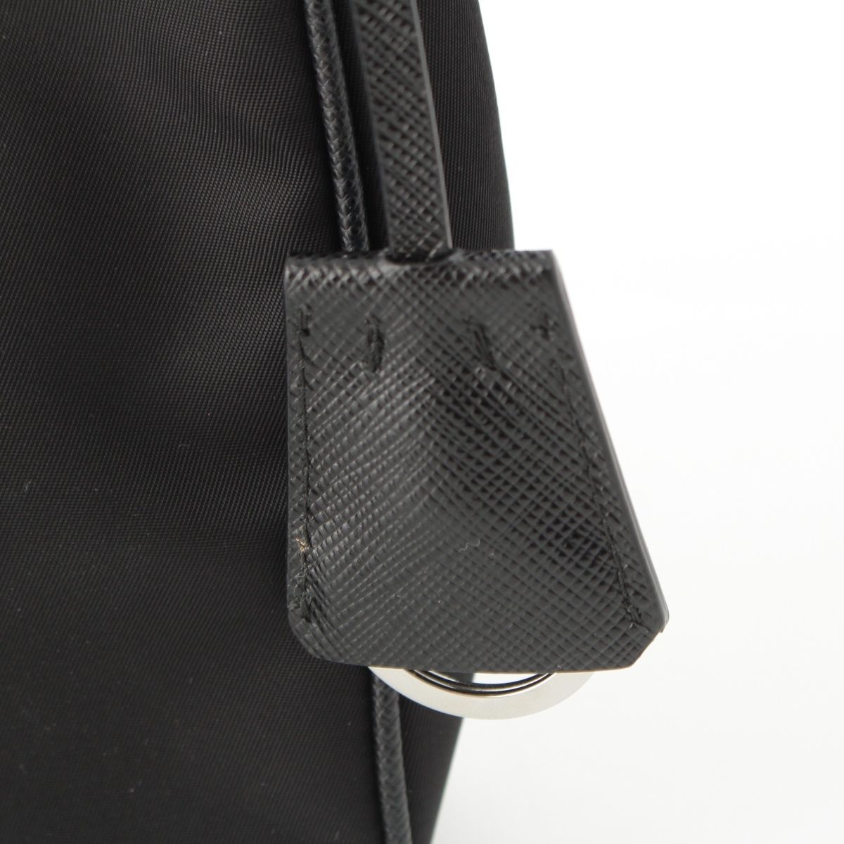 Prada Re Edition Nylon Leather Tessuto Shoulder Bag Black — view 9