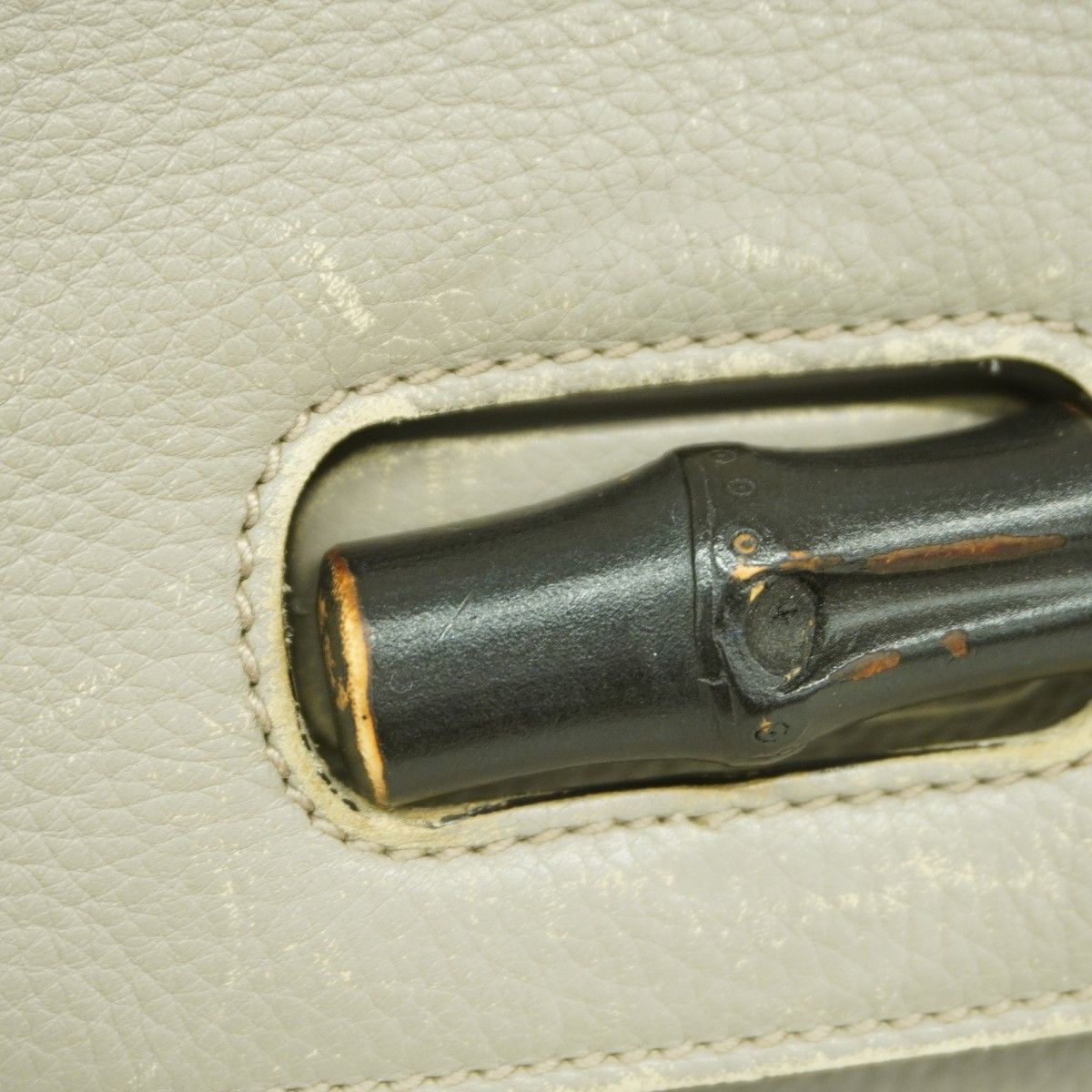 Gucci Handbag Bamboo Daily Leather Gray Silver 2-Way — view 9