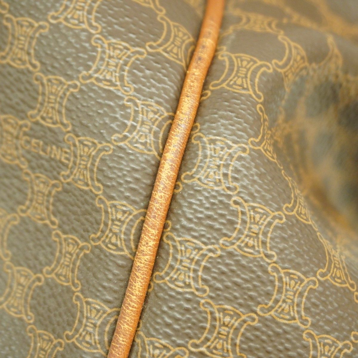 Celine Boston Bag Macadam Brown Gold — view 9