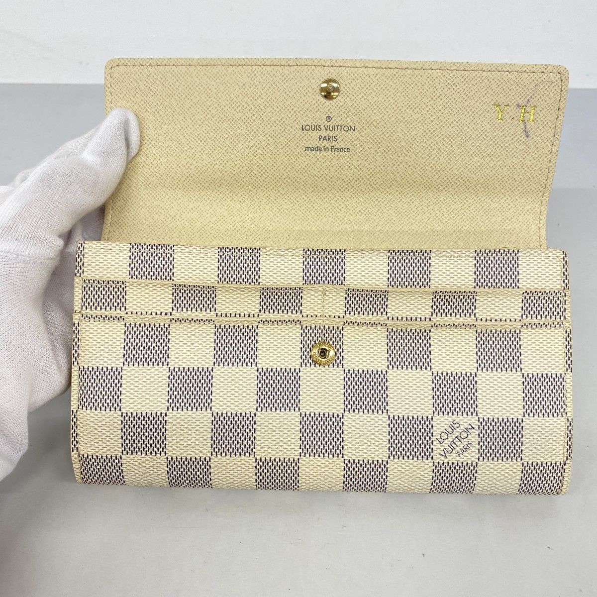 Louis Vuitton Wallet Damier Azur Portefeuille Sarah White — view 9