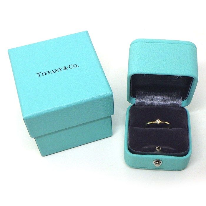 Tiffany & Co Ring Wave Single Row Point Diamond 18k Yellow Gold — view 6