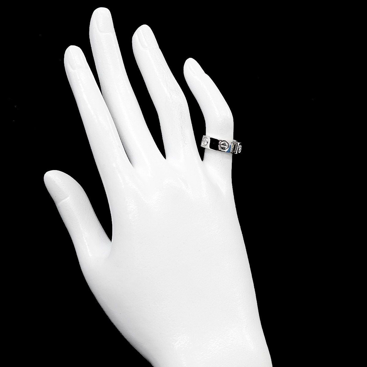 Cartier Love 47 Ring Half Diamond 18k WG White Gold 750 — view 6