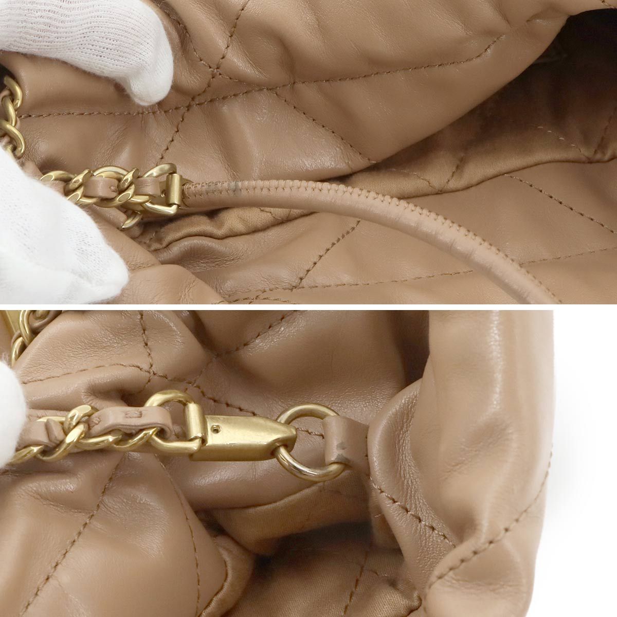 Chanel 22 Mini 2-Way Chain Shoulder Bag Leather Brown — view 9