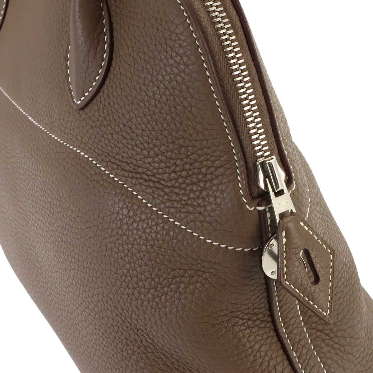 Hermes Bolide 31 2-Way Bag Taurillon Clemence Etoupe Silver — view 9