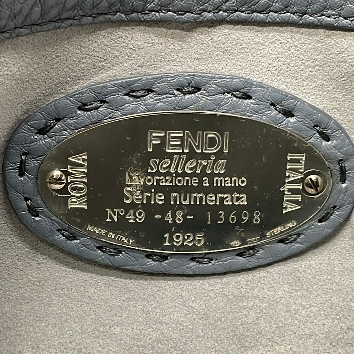 Fendi Handbag Auralee for Ron Herman Blue Gray Leather — view 9