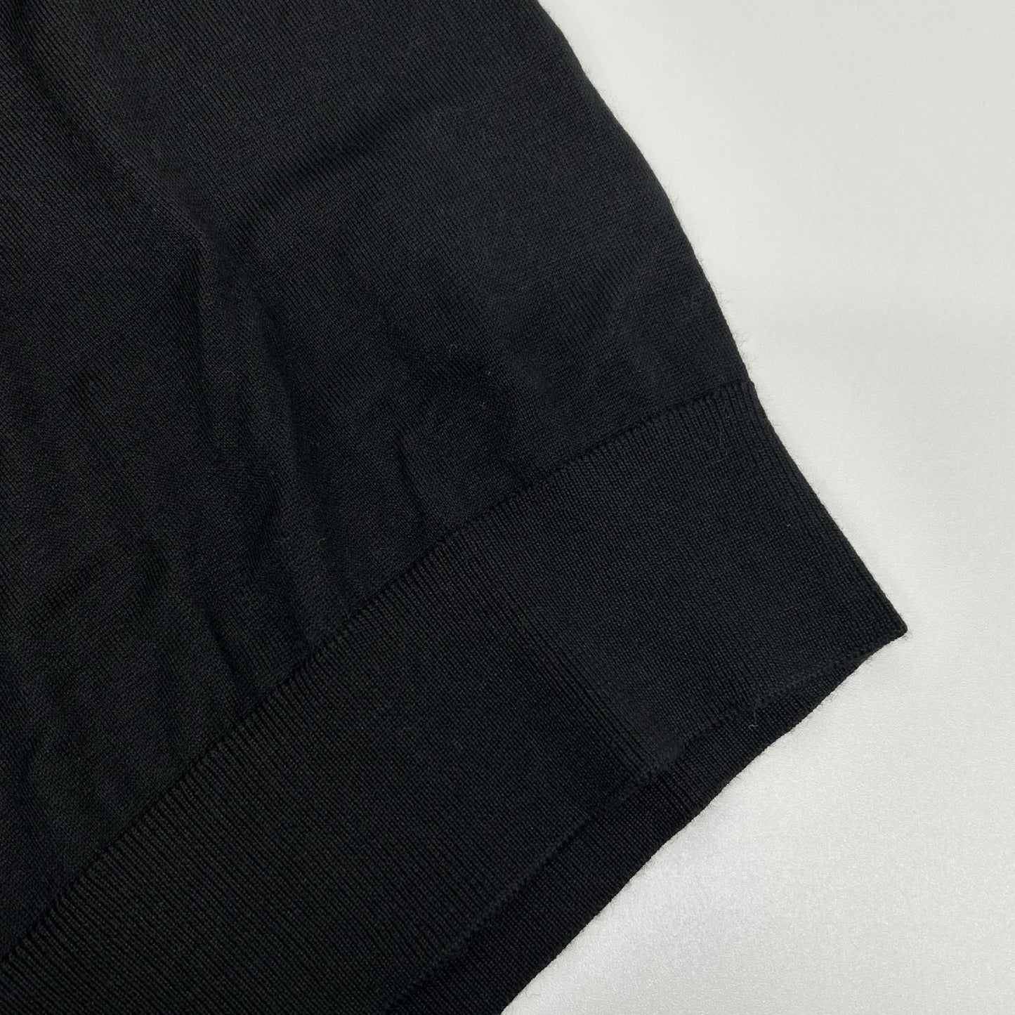 Loro Piana Black Virgin Wool Cashmere Logo Button Sottille Polo Shirt 36 — view 9