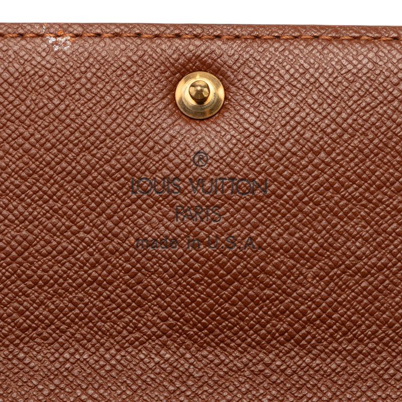 Louis Vuitton Monogram Pochette Porte Monet Cles Wallet Brown Leather — view 7