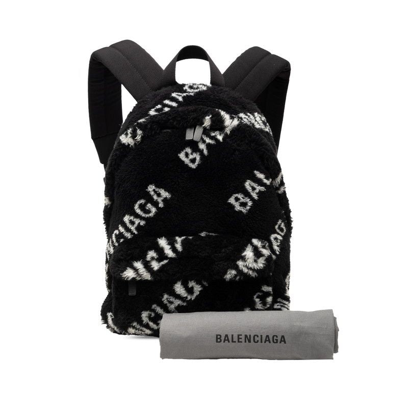 Balenciaga Everyday Backpack Black White Faux Fur Leather — view 7