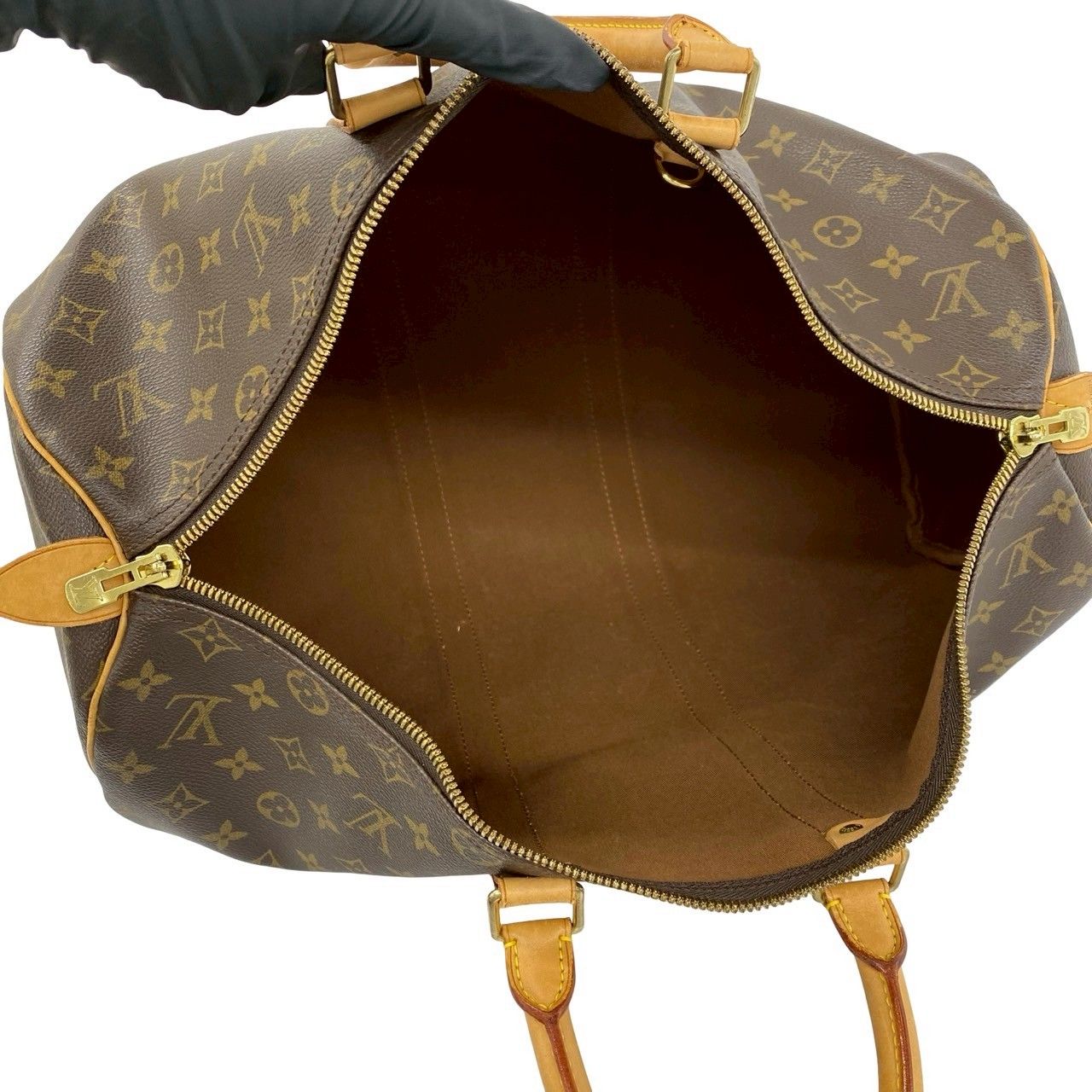 Louis Vuitton Vintage Keepall 45 Monogram Leather Boston Bag Brown — view 9