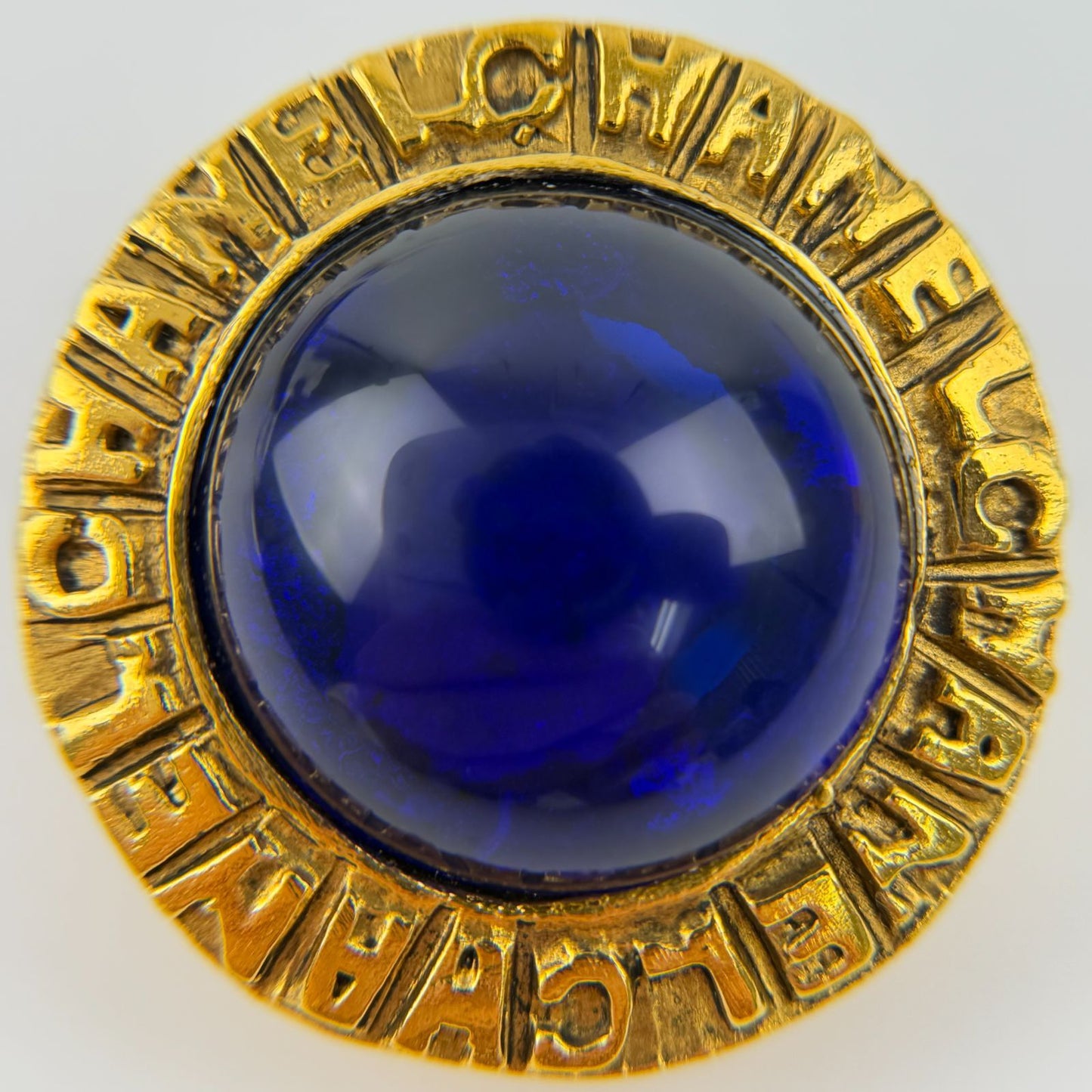 Chanel Earrings Plated Blue Gold Vintage — view 7