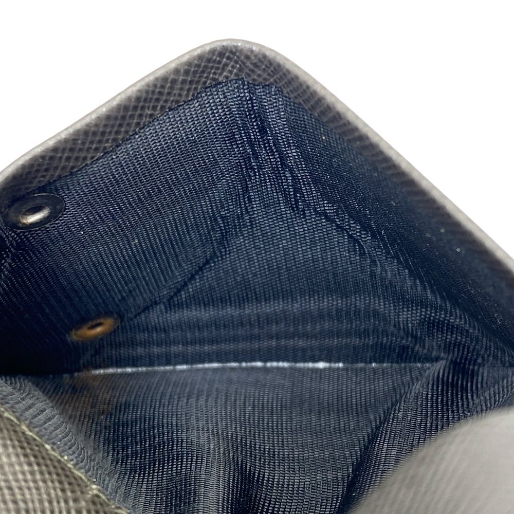 Prada 6 Row Key Case Zip Around Triangle Logo Saffiano Leather Brown Practical — view 9