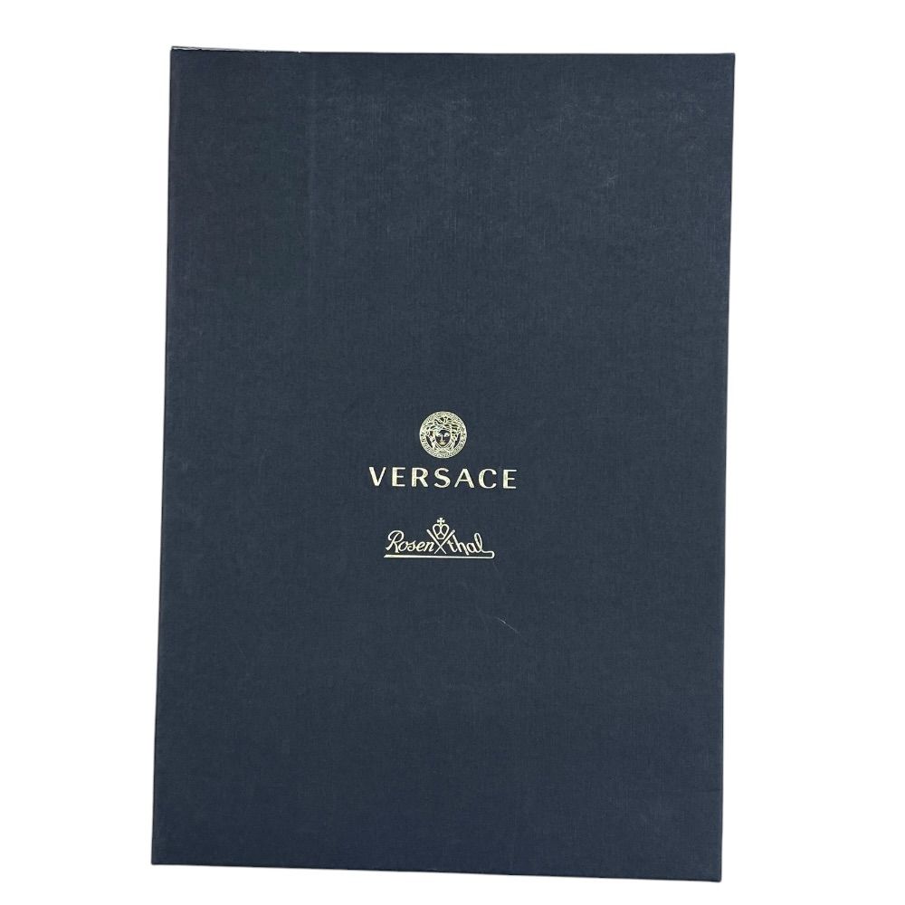 Versace Rosenthal Flower Base Vase Medusa Porcelain Cobalt Blue Gold Interior — view 9