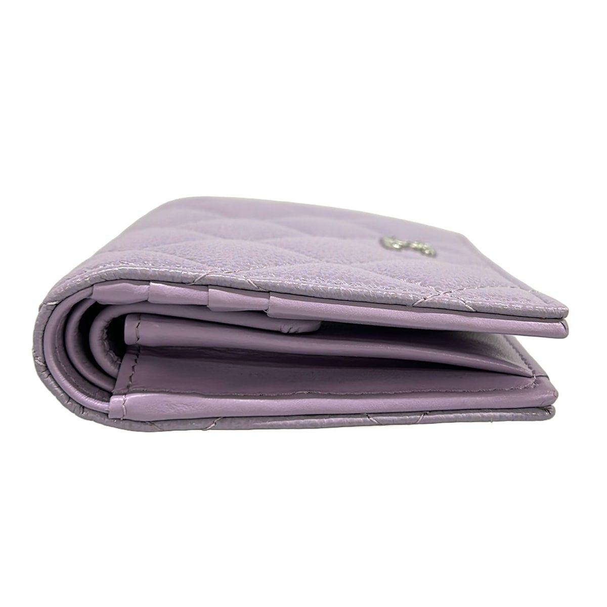 Chanel Bifold Wallet Quilted Light Purple Silver — view 9