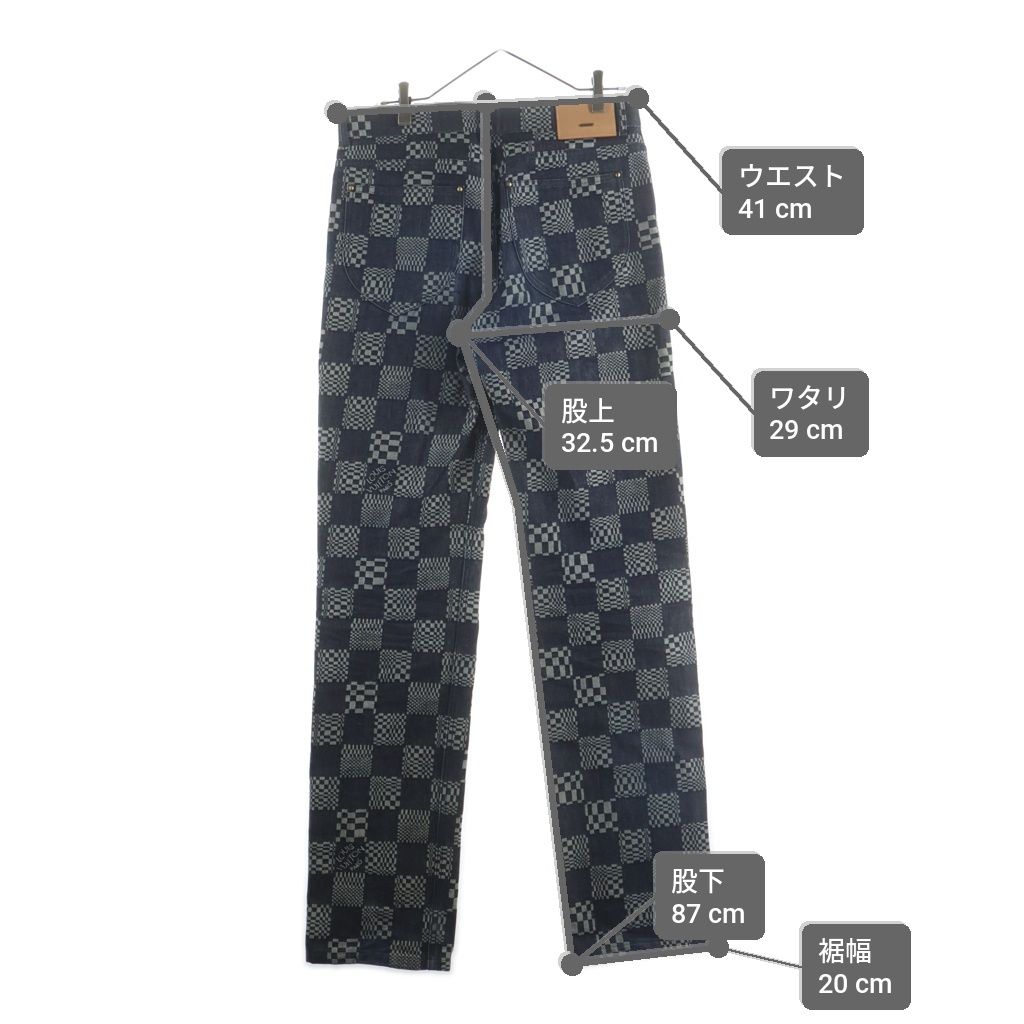 Louis Vuitton Distorted Damier Denim Pants Indigo — view 9