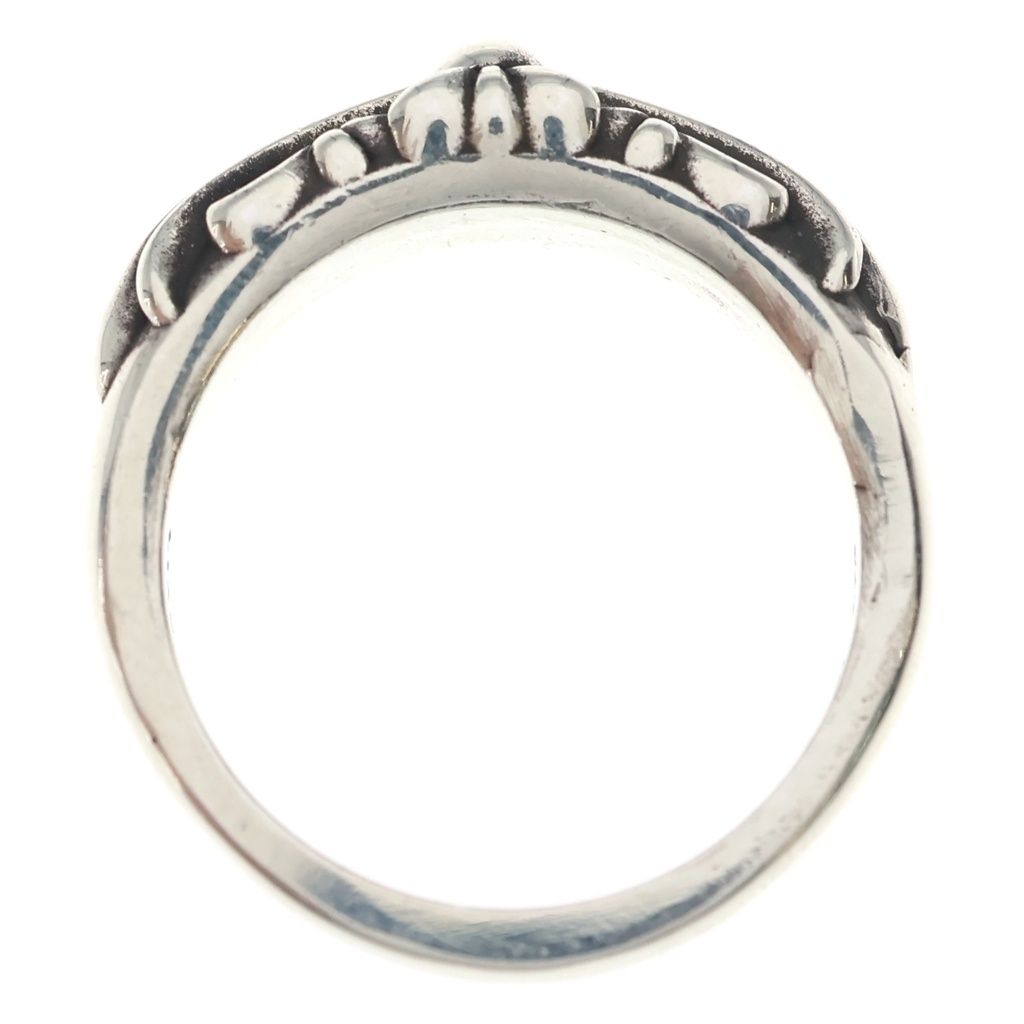 Chrome Hearts Baby Classic Floral Black Sling Silver Ring — view 6