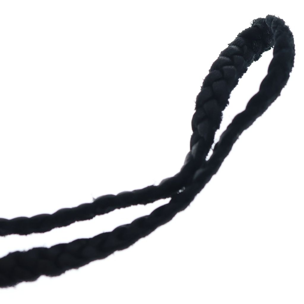 Chrome Hearts Leather Braid Scroll Blade Necklace Black Silver — view 6