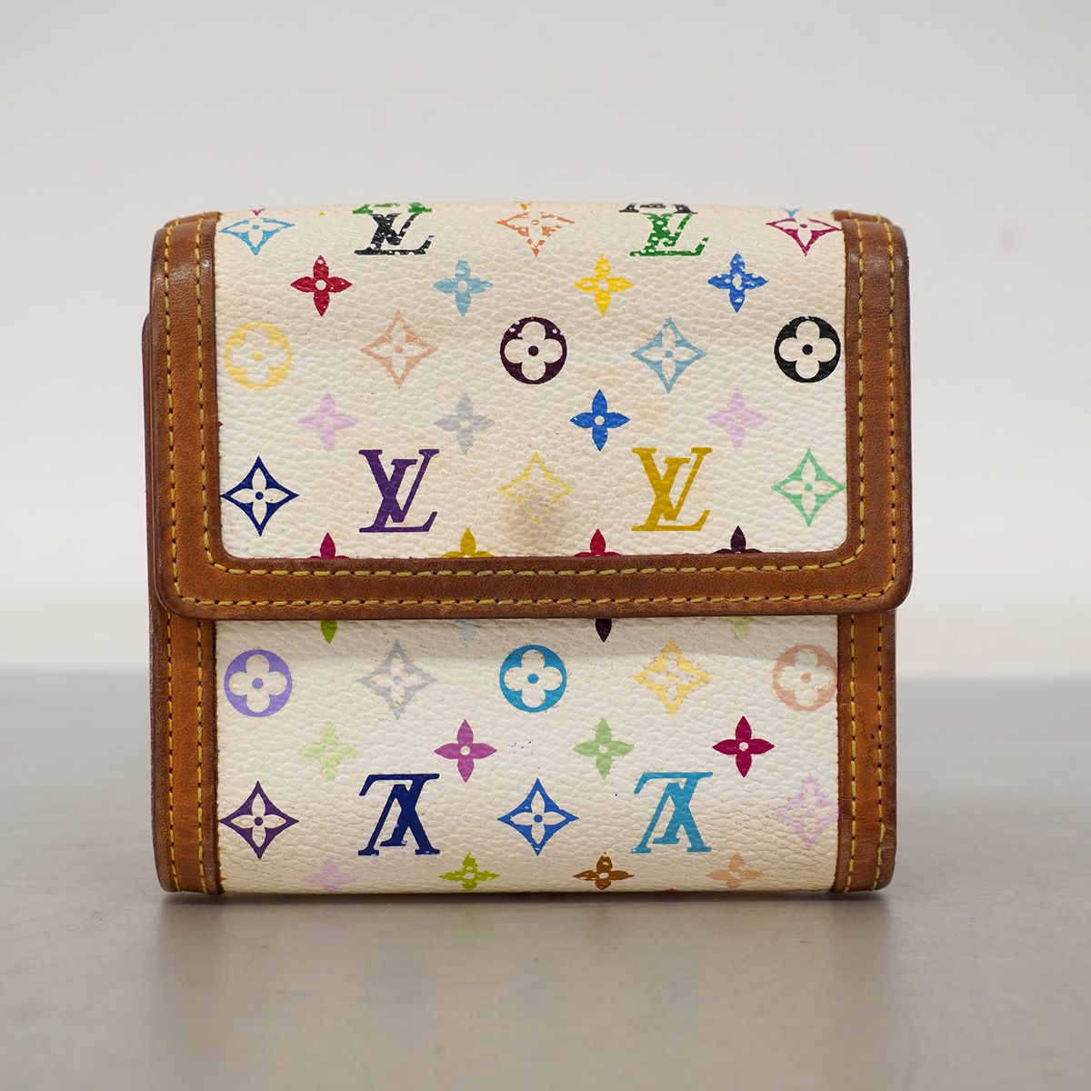 Louis Vuitton Trifold Wallet Monogram Multicolor Porte Monebier Carte Cles Blanc — view 9