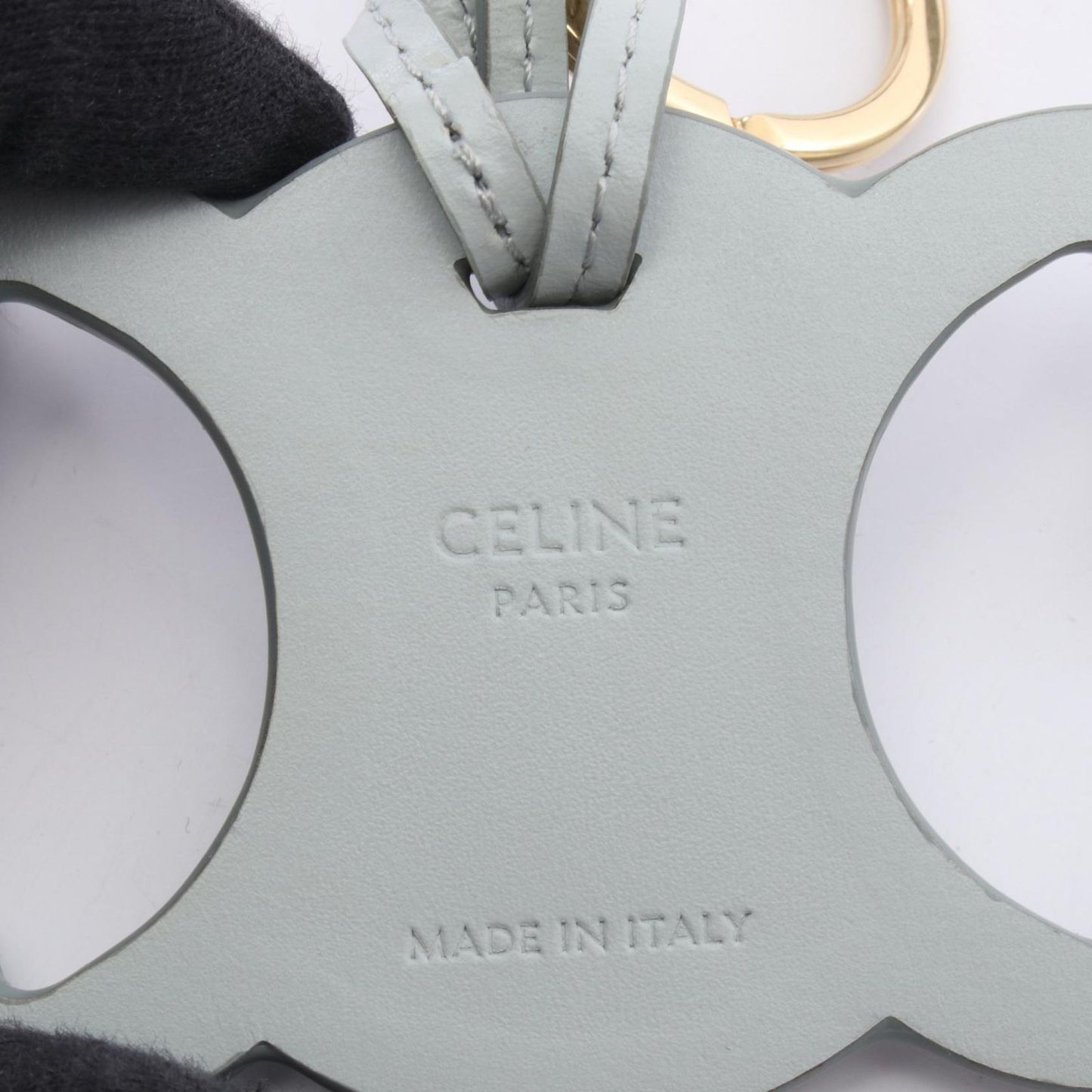 Celine Charm Triomphe Blue Gray Leather ring — view 3