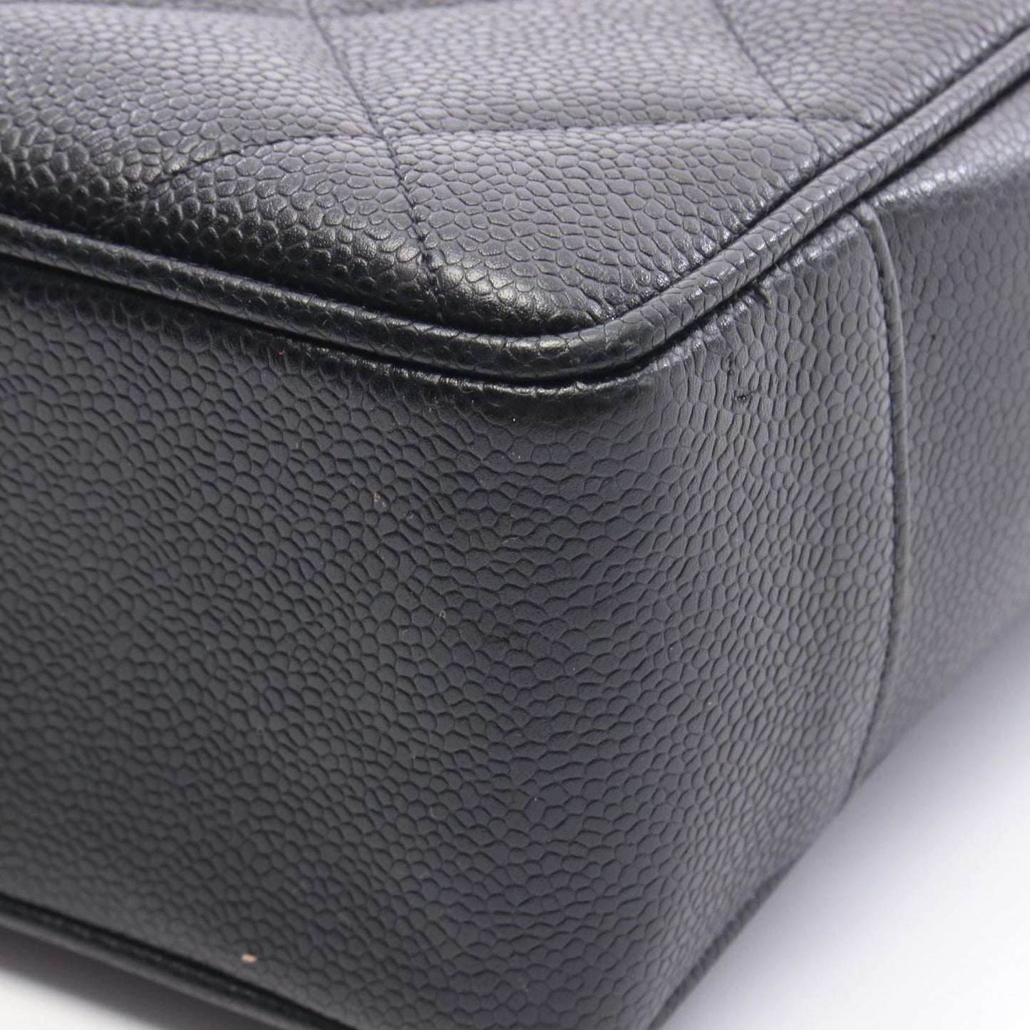 Chanel Tote Quilted Black Caviar Leather Chain — view 9
