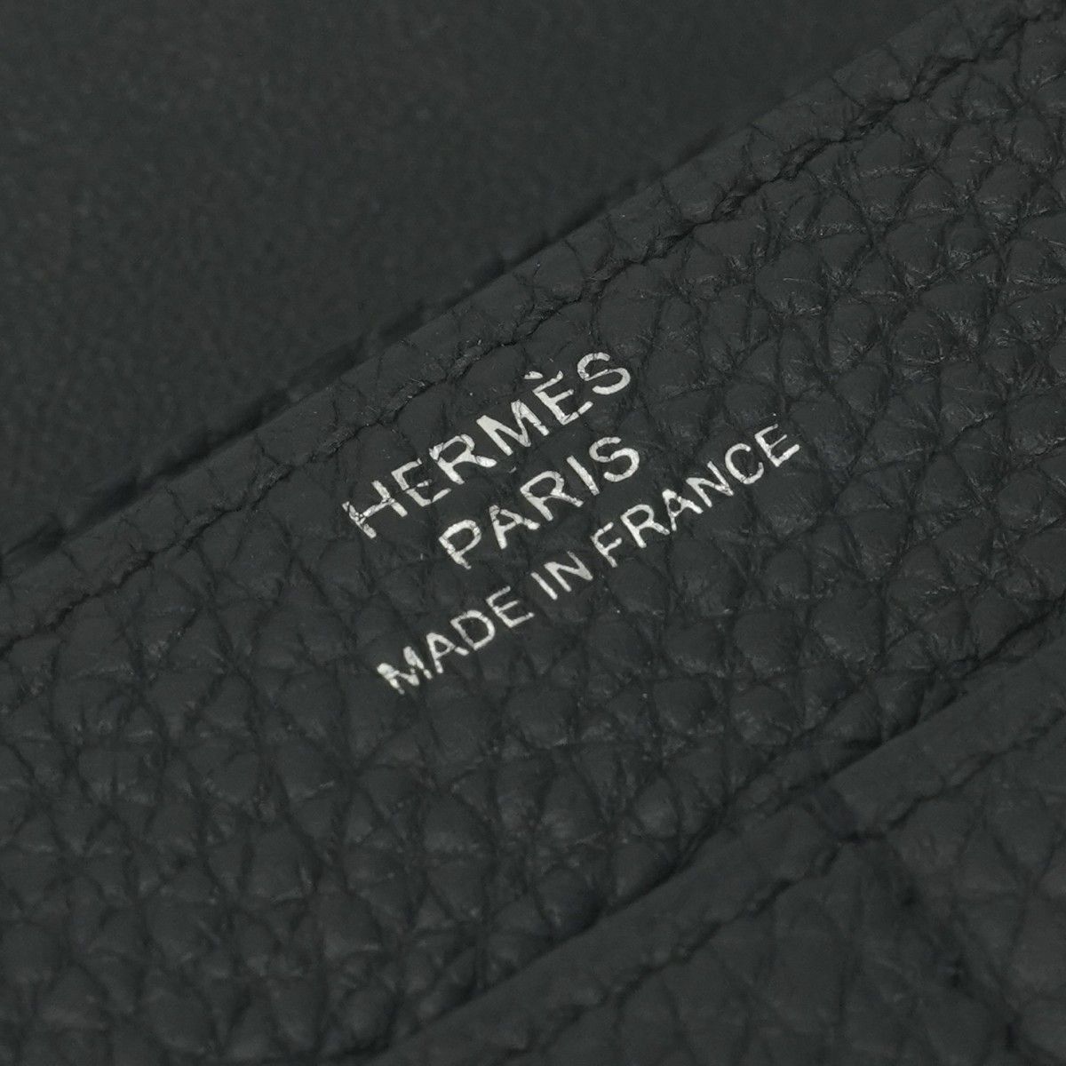 Hermes Dogon GM Duo Wallet Togo Noir Black Silver Coin Purse — view 9
