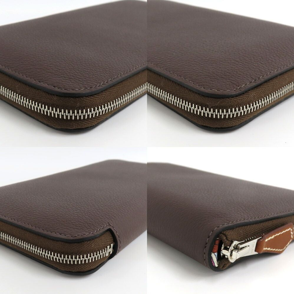 Hermes Azap Long Silk in Mocha Color Zip Around Wallet — view 9