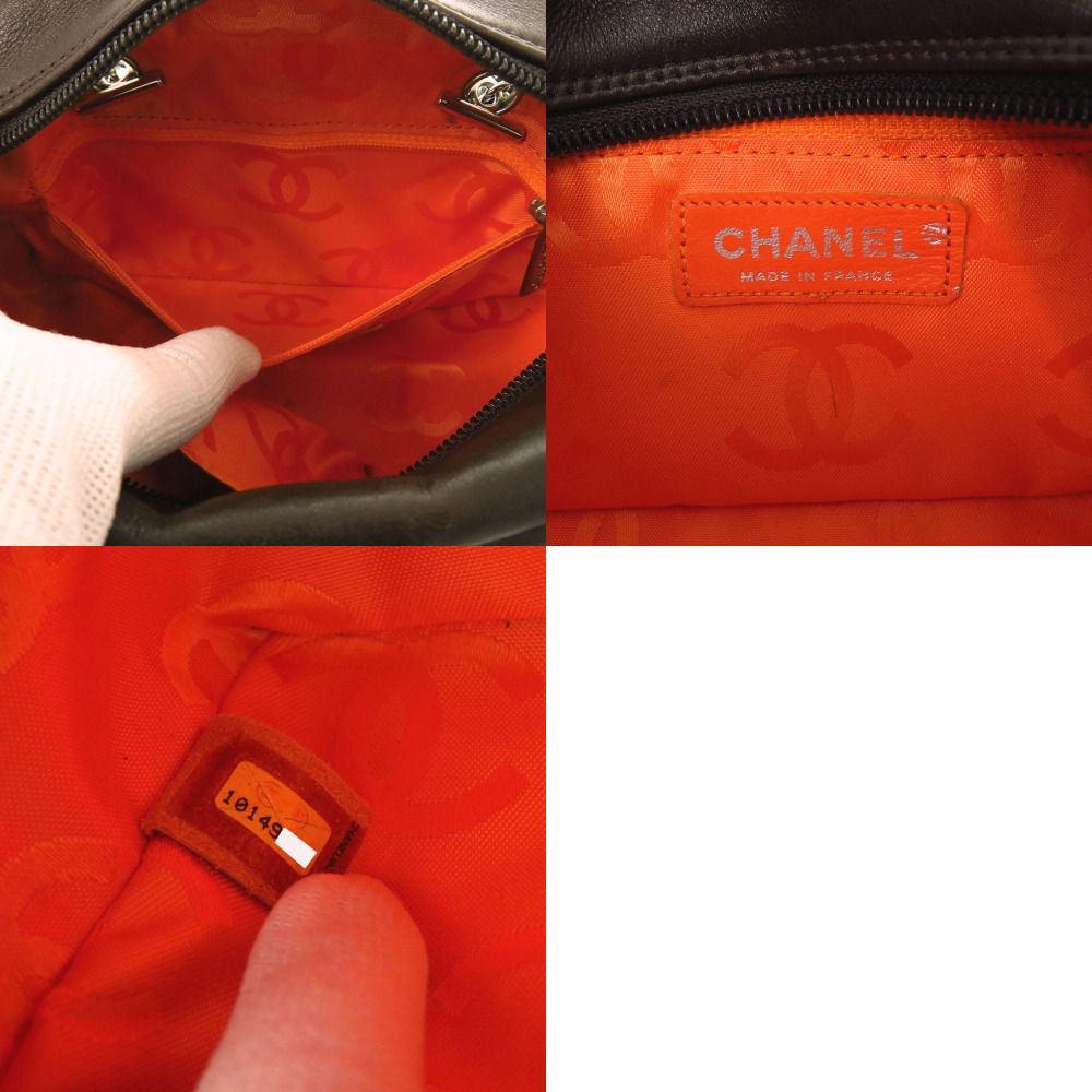 Chanel Mini Bowling Bag Lambskin Brown Quilted Cambon Line CC Logo — view 8