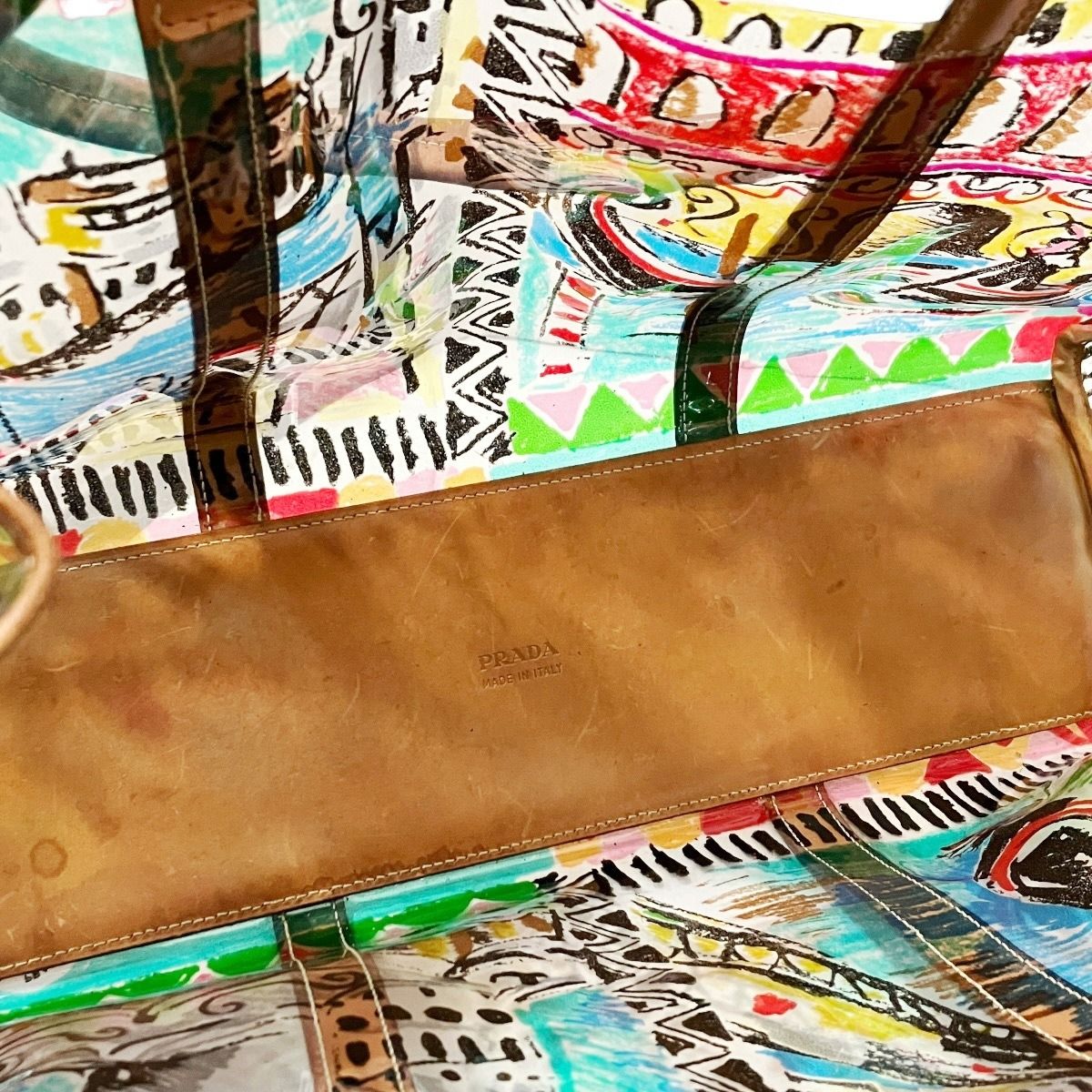 Prada Venice Print Tote Vinyl Leather — view 9