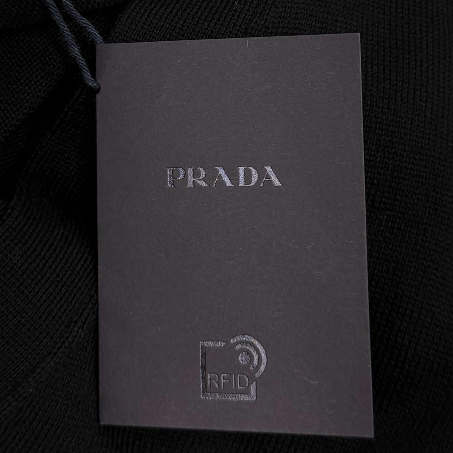 Prada 100% Virgin Wool Neck Long Sleeve Knit Cardigan Black 40 — view 9