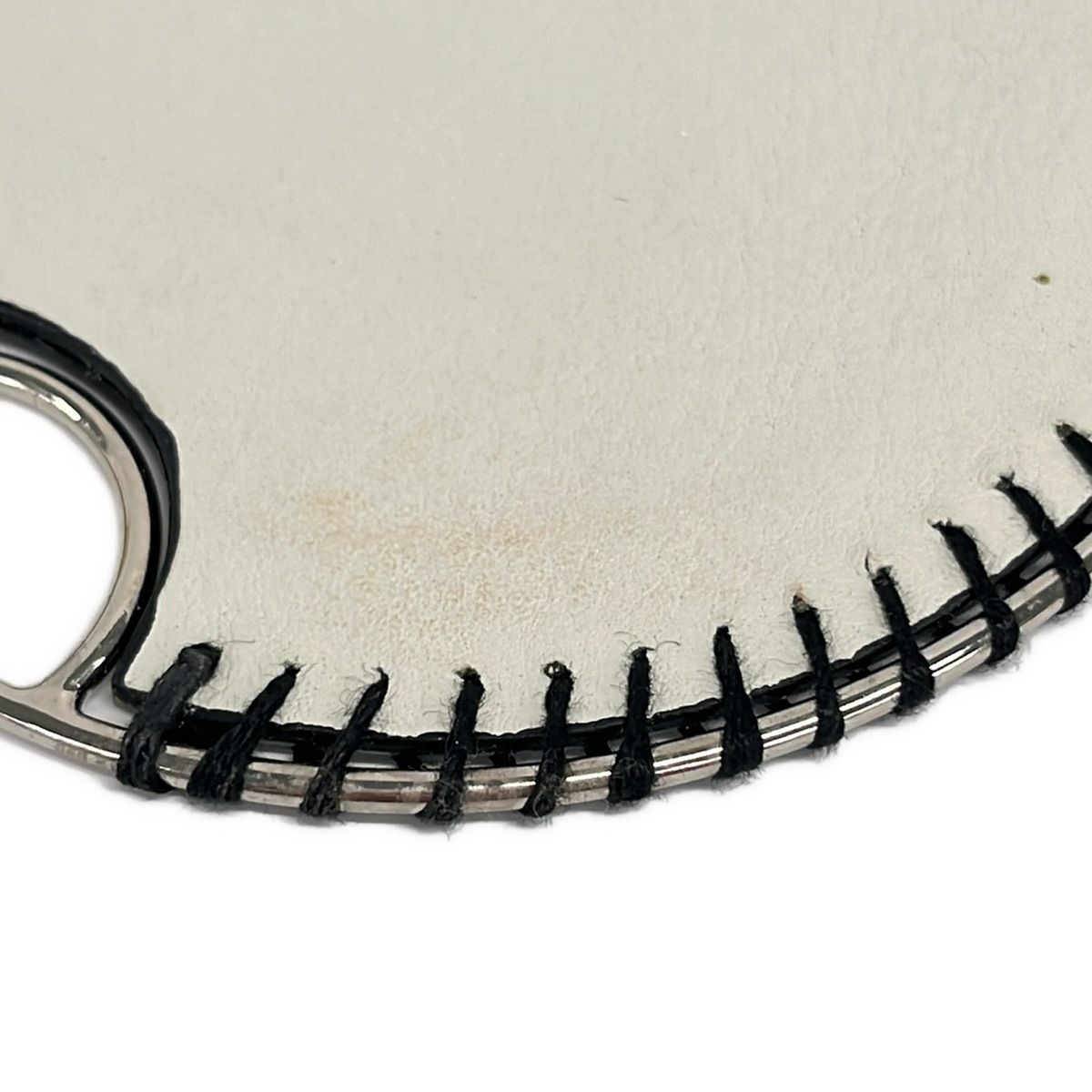 Loewe Earrings Leather White Black Silver — view 5