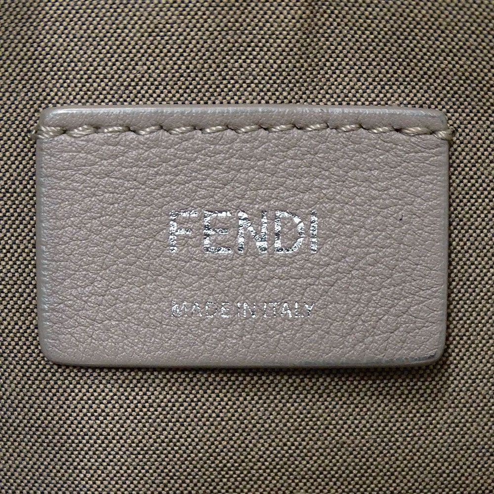 Fendi 2-Way Shoulder Bag Leather Visible Gray Ju Handheld Crossbody Fabric — view 9