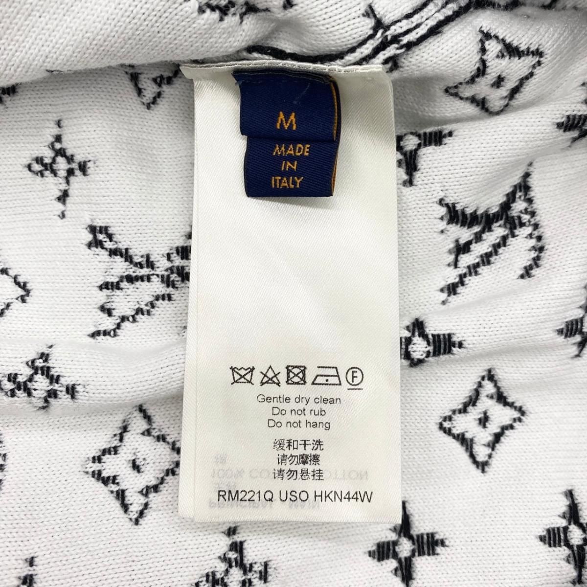 Louis Vuitton Sweater Monogram Degrade Cru Neck Knit Uso M Cotton Black White — view 8